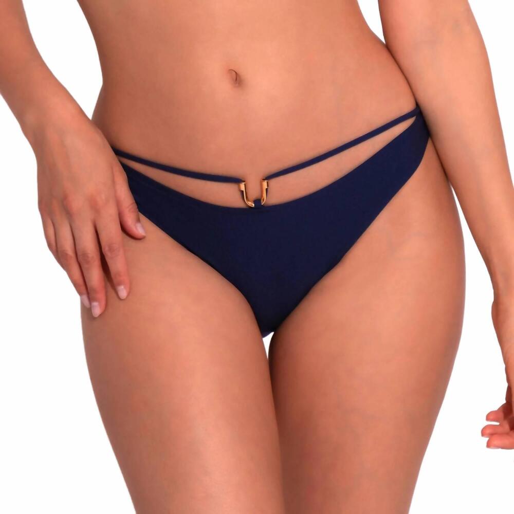 NEW LISE CHARMEL nautique classic bikini bottom with adjustable ties in marine c